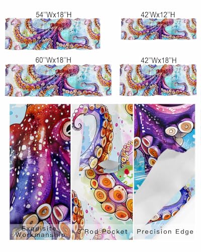 Rod Pocket Window Valances Short Kitchen Curtains 54x18IN,1 Panel F707581