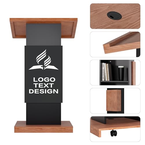 Portable Rolling Wooden Podium Stand T919411