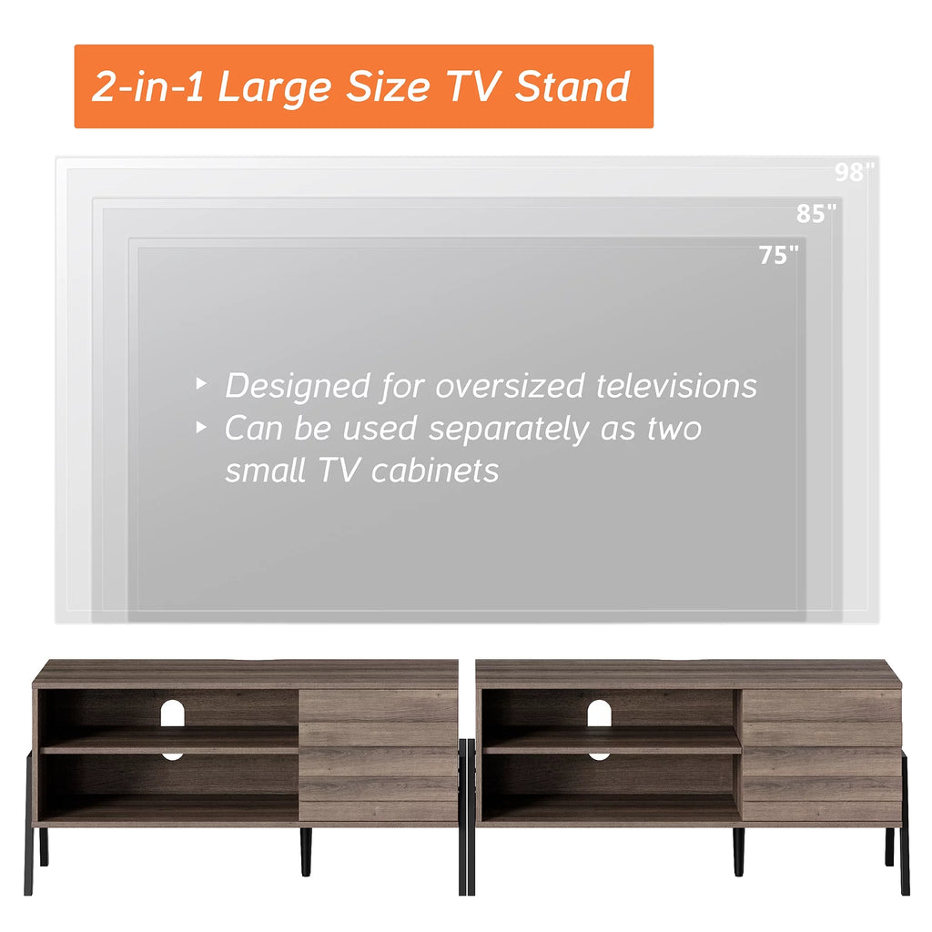 Mid-Century TV Stand with 6 Storage X344134