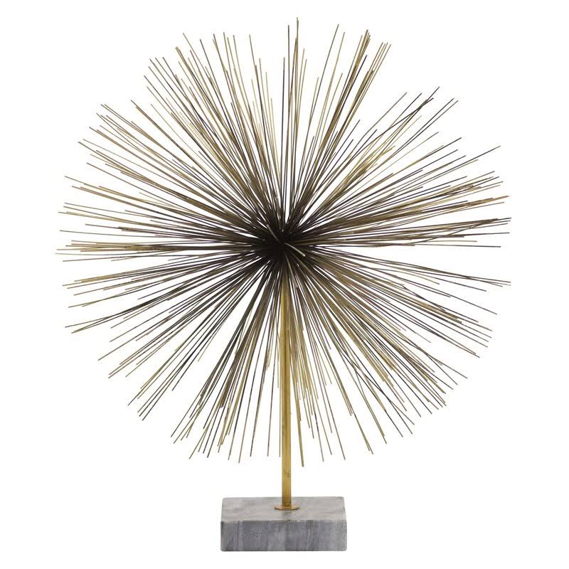 Gold Metal Urchin with Marble Base D928540