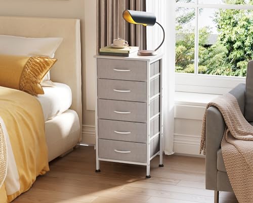 5 Drawer Fabric Dresser with Steel Frame N5371