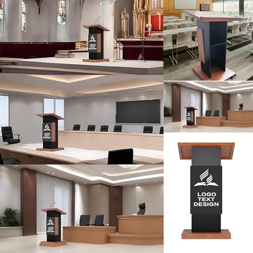 Portable Rolling Wooden Podium Stand T919411