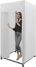 Portable Dressing Room Frame with 4 Wheels, White, 88.18 lbs Capacity H21454