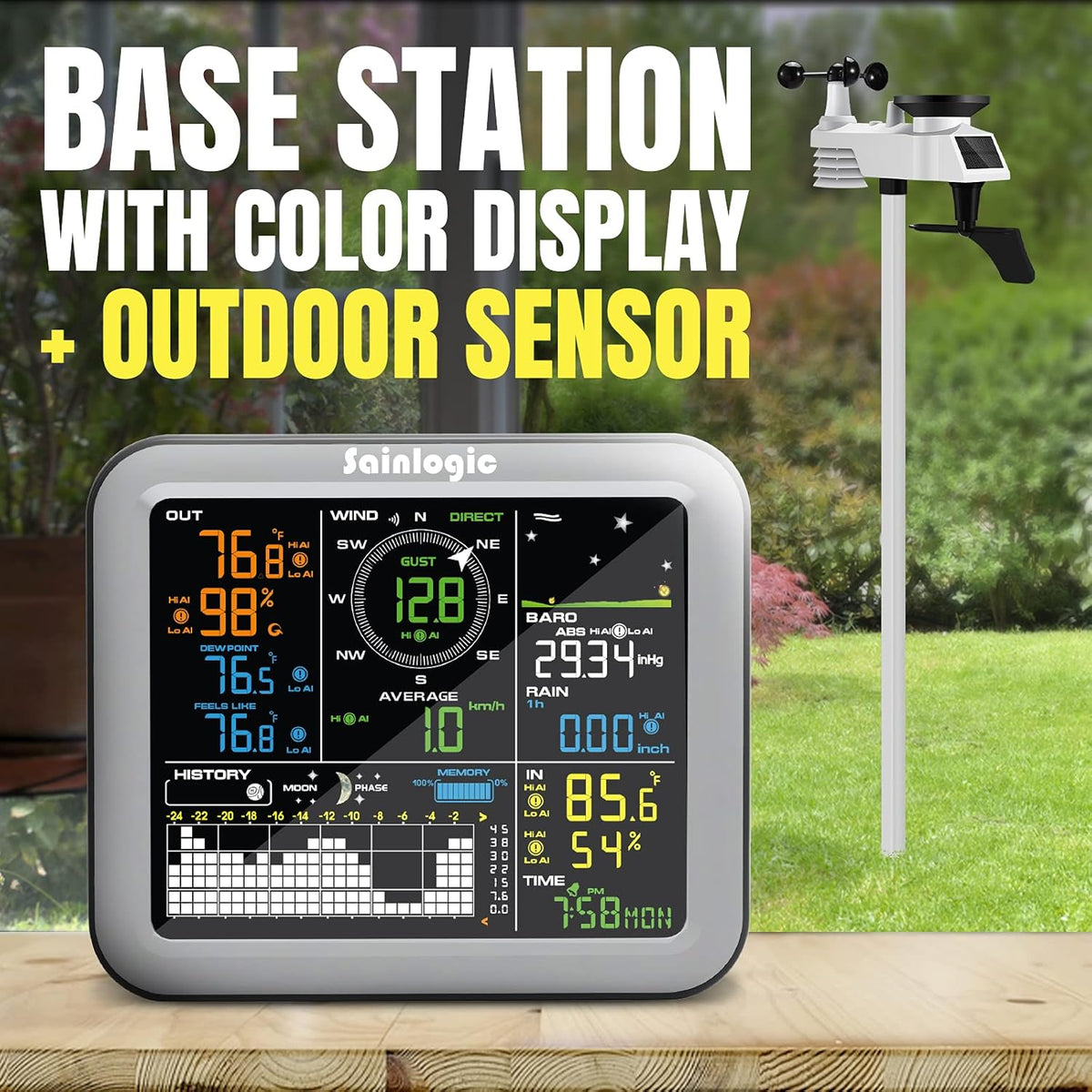 Wireless Weather Station with Outdoor Sensor O418395
