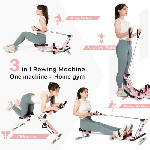 Foldable Rowing Machine with LED Monitor U49342