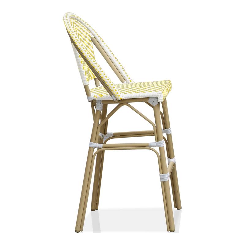 Yellow Aluminum Patio Bar Chairs Set of 2 N80307
