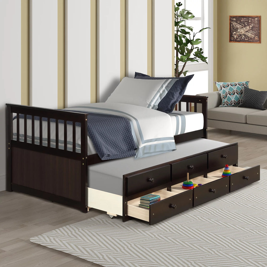 Twin Daybed with Trundle and Storage Drawers X96051
