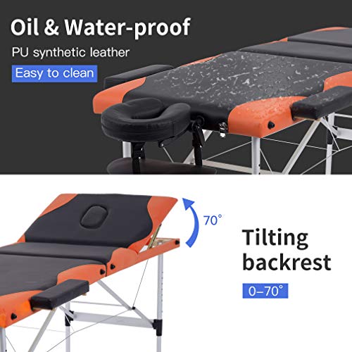 Portable 28 inch Wide Adjustable Folding Massage Table with Non-Woven Bag T339