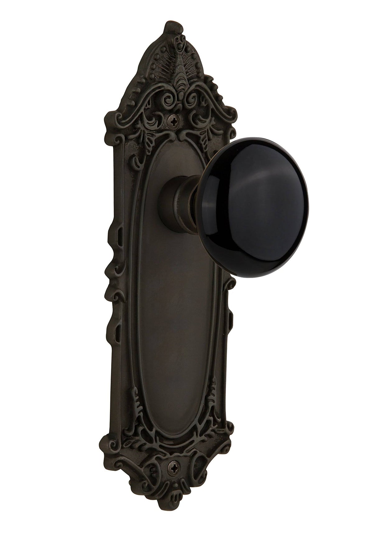 Black Porcelain Door Knob P24632
