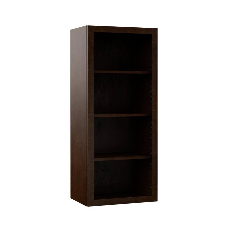 Espresso Brown Wall Open Shelf Kitchen Cabinet Q6450
