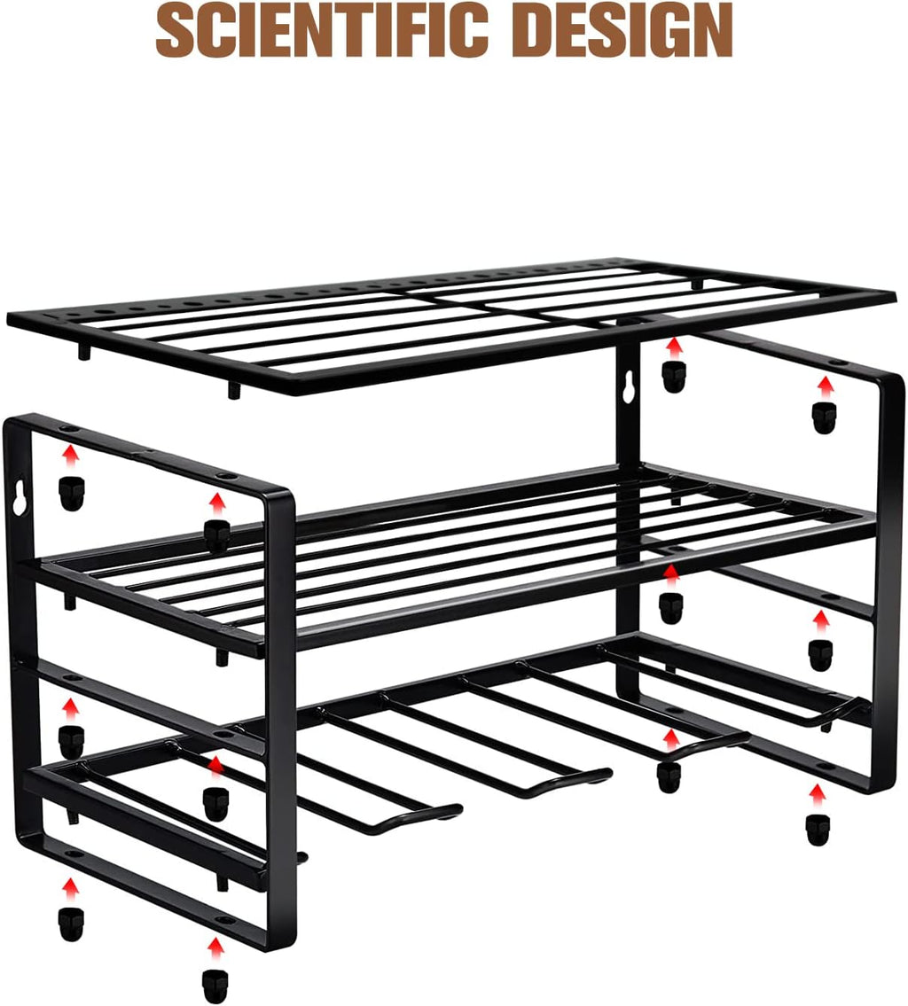 Wall Mounted Tool Storage Rack with Drill Holder, Pack of 2 E455582