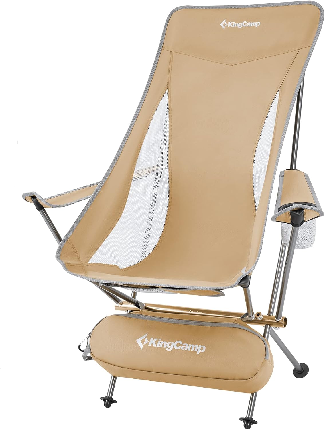 Lightweight Portable Folding Camping Chair with Armrest, High Back, Carry Bag K6204