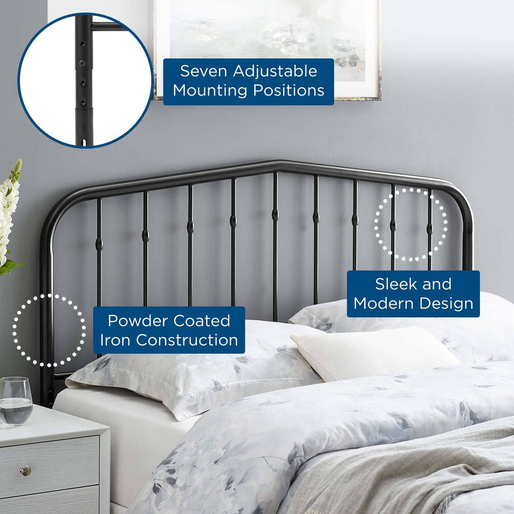 Black Queen Metal Headboard A3325