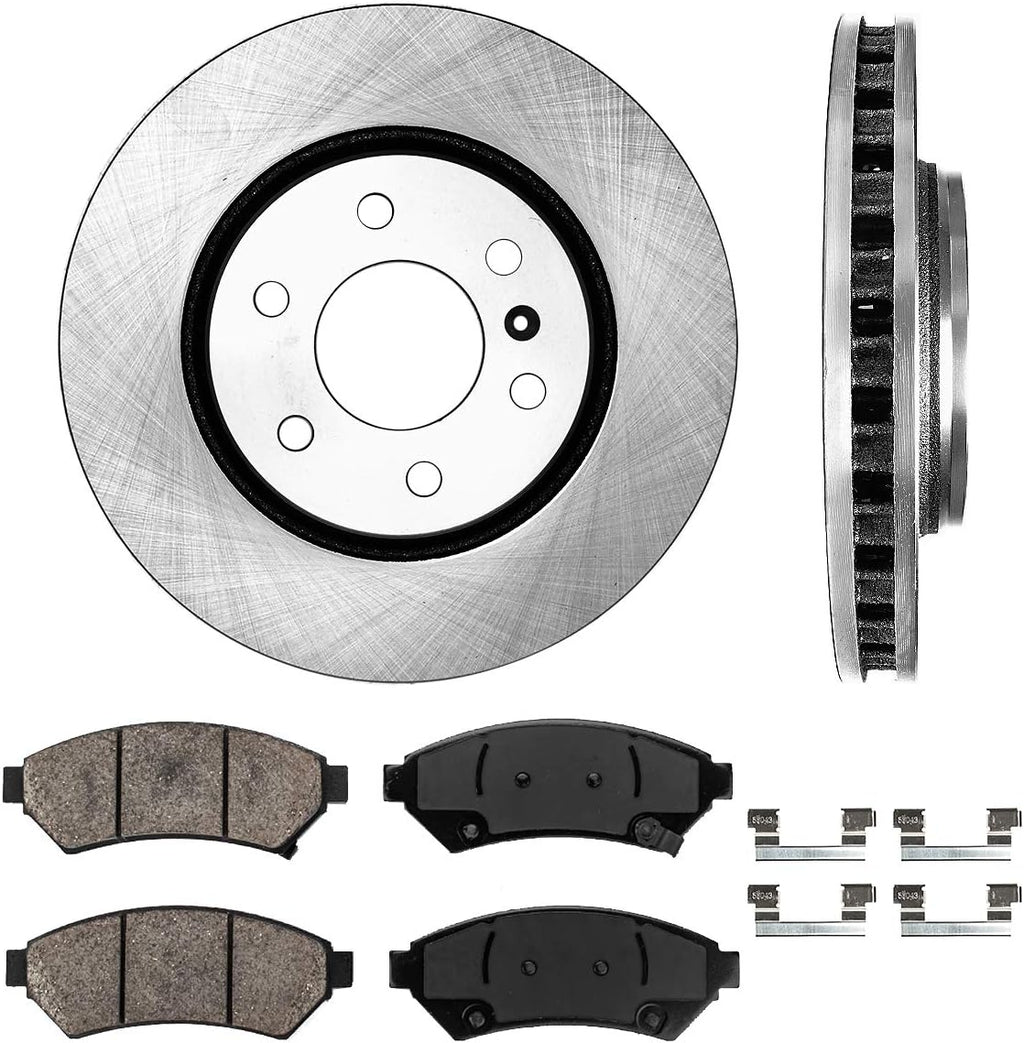 6 Lug Brake Disc Rotors with Ceramic Brake Pads and Clips E963738