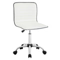 White Adjustable PU Leather Armless Chair with Wheels O65887