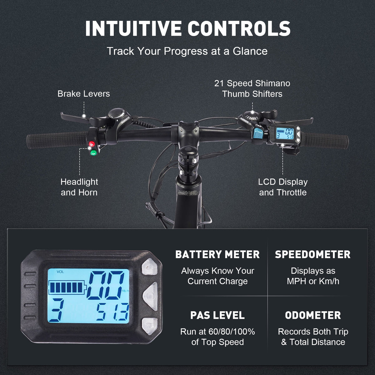 Electric Mountain Bicycle 26" 350W 48V Lithium Battery Black R2248