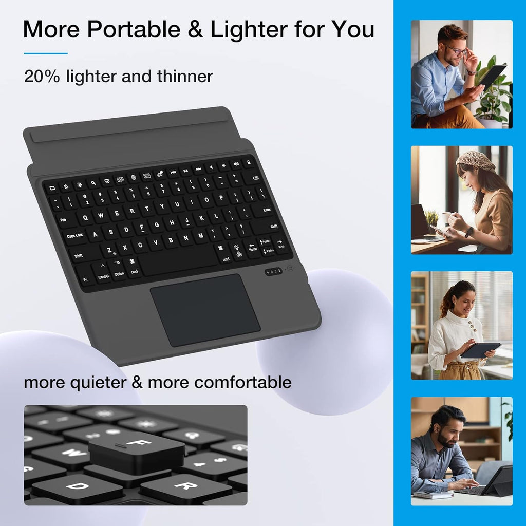 Detachable Wireless Bluetooth Keyboard Case with Trackpad for iPad Y33837