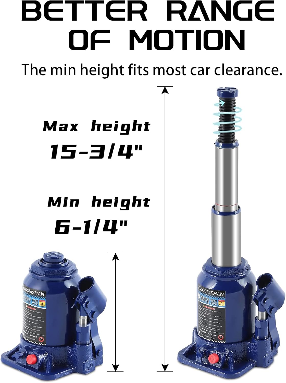 6 Ton Double Ram Hydraulic Bottle Jack Pack of 2 M1139