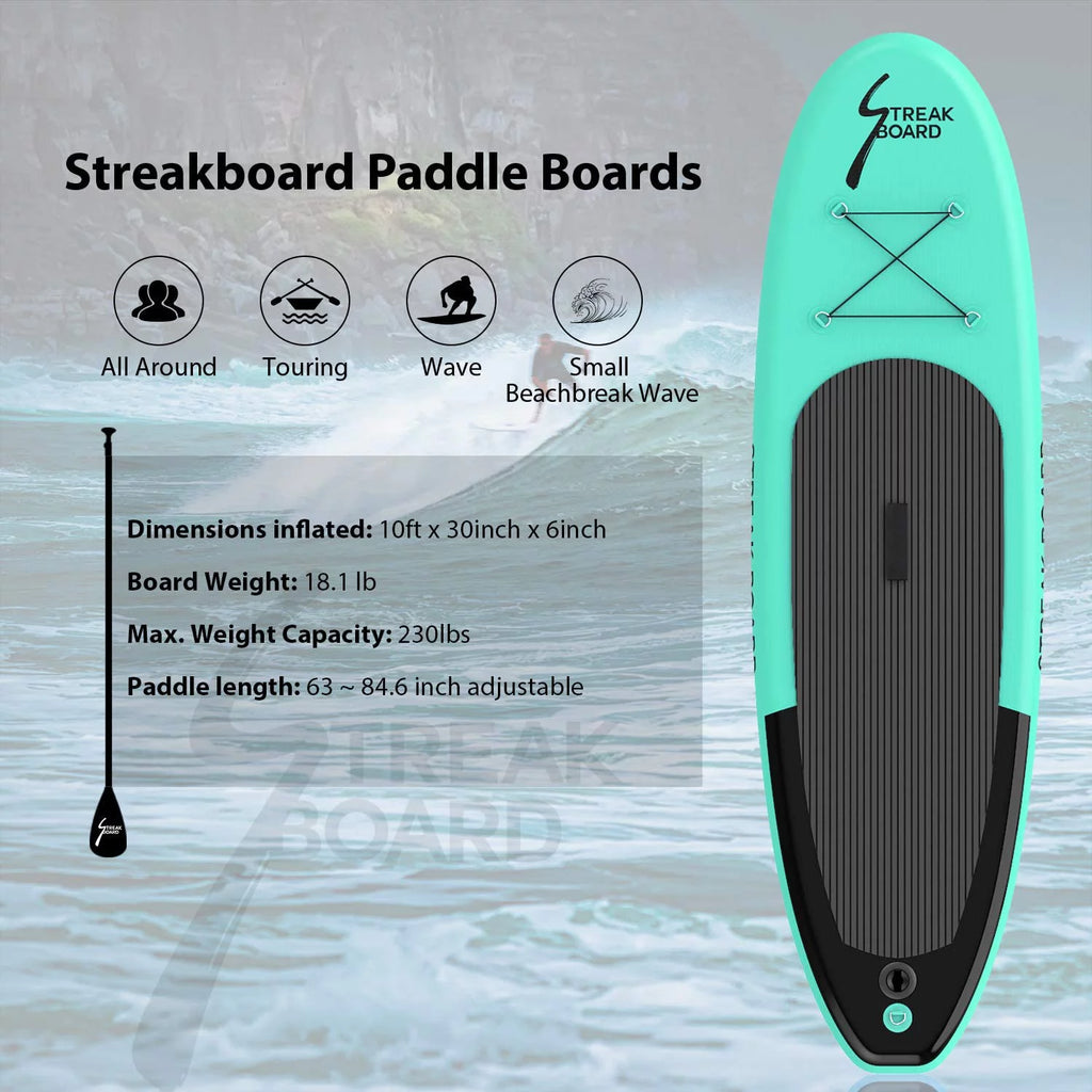 10FT Inflatable Stand Up Paddle Board Non-Slip S365