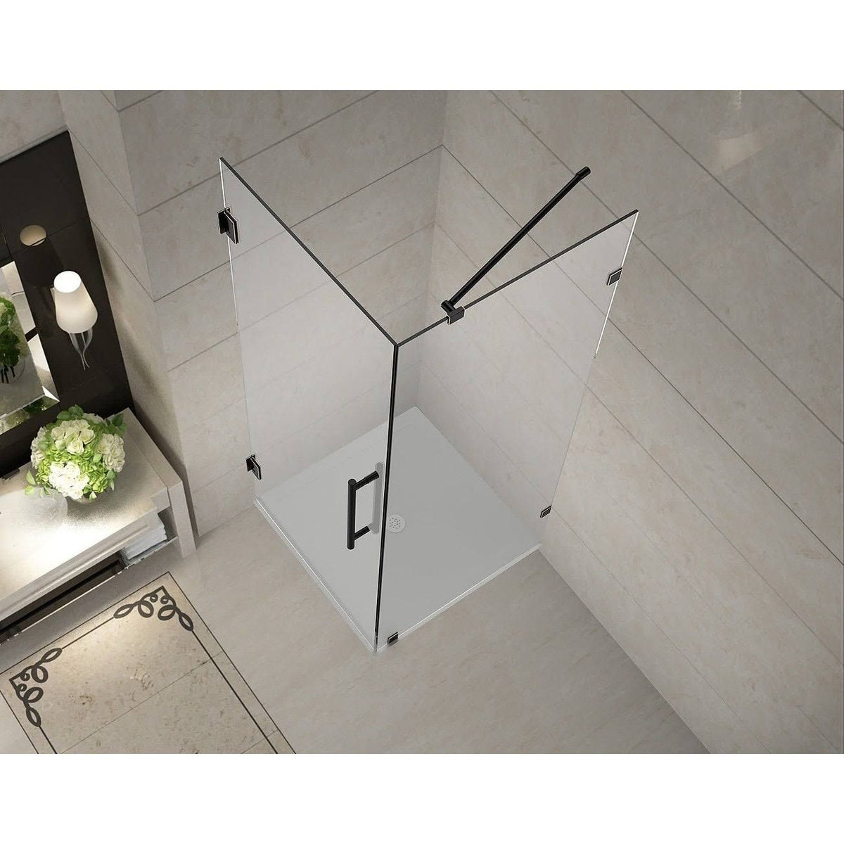 Chrome Frameless Square Shower Enclosure R658034