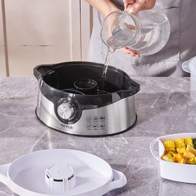 9.5 Qt Electric Food Steamer with 3-Tier Trays I5751