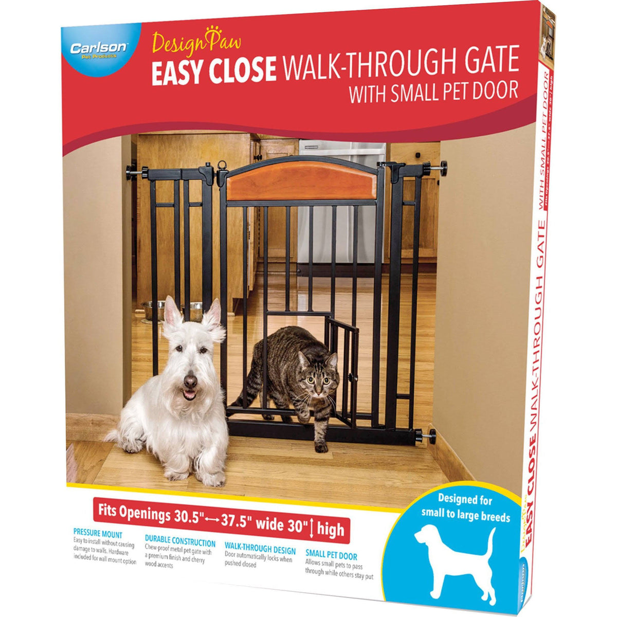 Black Metal Walk-Thru Pet Gate H636284