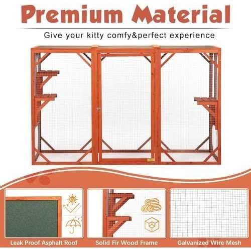 Wooden Weatherproof Outdoor Cat Enclosure X712