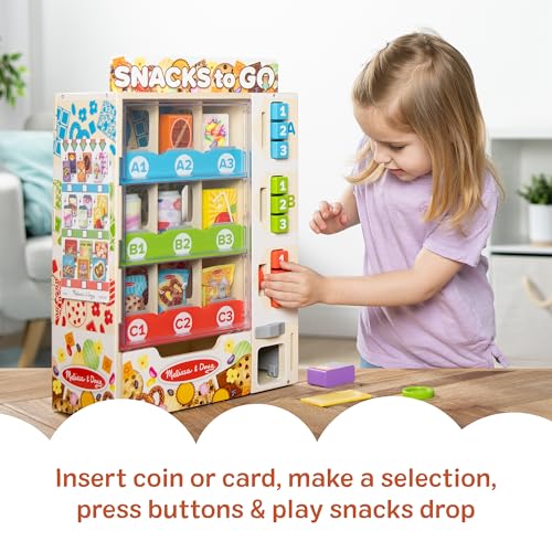 Wooden Vending Machine Toy with Play Food and Play Money O33001