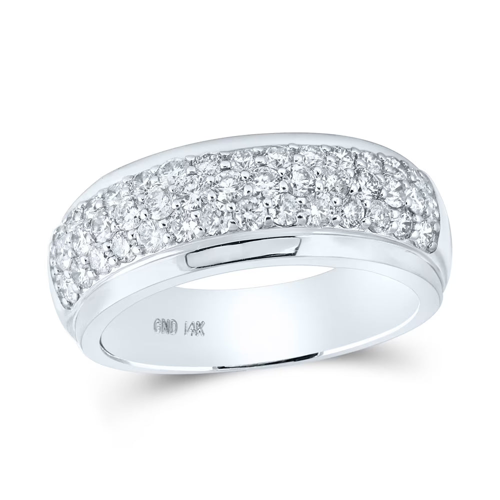 14kt White Gold Diamond Pave Band Ring Size 10 E484