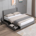 Full Size Platform Bed Frame with 4 Storage Drawers and Headboard X29991