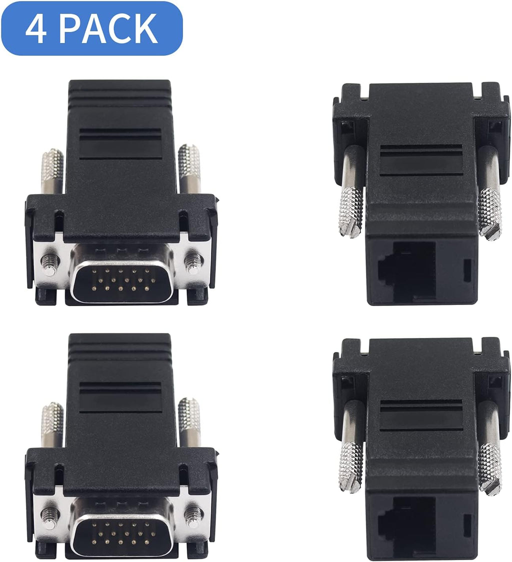 VGA Extender Over Ethernet Adapter, 4pcs VGA to RJ45 Adapter Z976