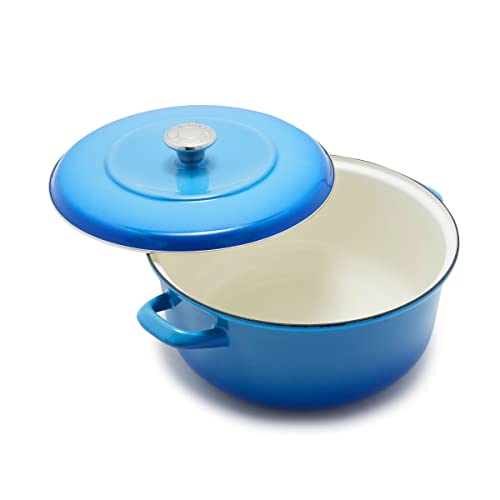 Round 5.3QT Enameled Iron Dutch Oven Pot with Lid J307451