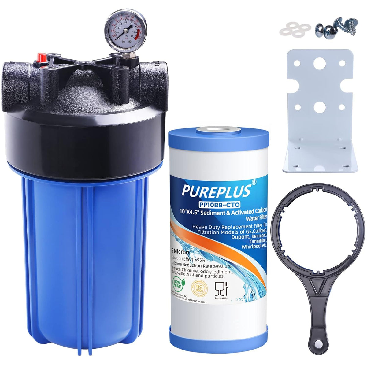 Whole House Water Filtration System with Sediment and Carbon Filter E574