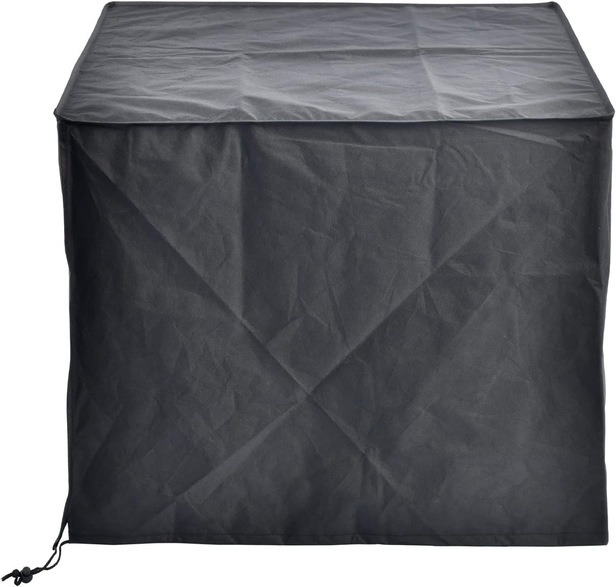 42 inch Outdoor Rectangle Propane Fire Pit Table with Lid, Grey Wicker L5314