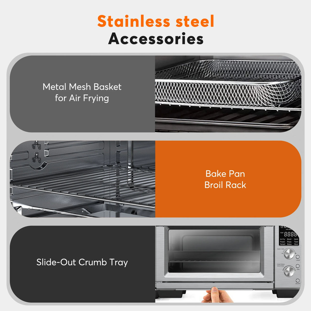 30Qt Stainless Steel Air Fryer Toaster Oven N109