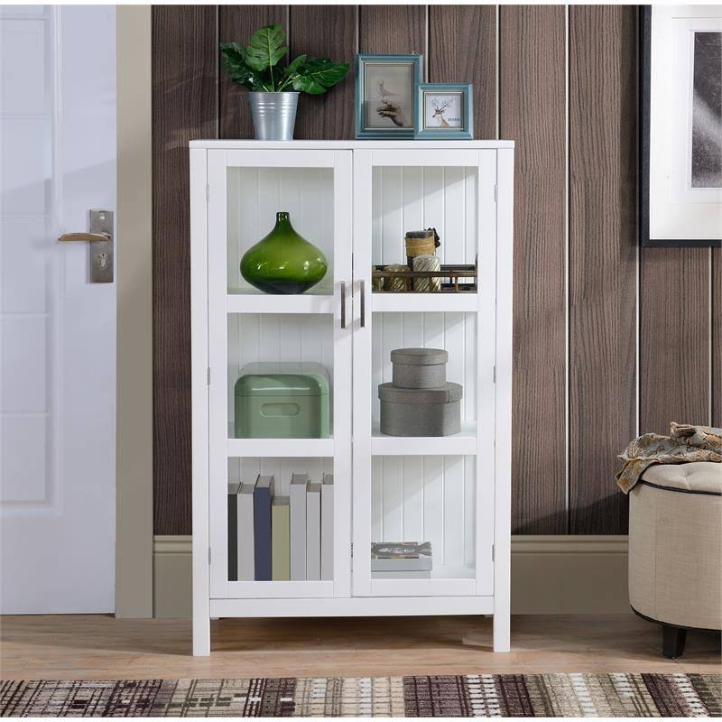 White Contemporary Wood Display Cabinet V340751
