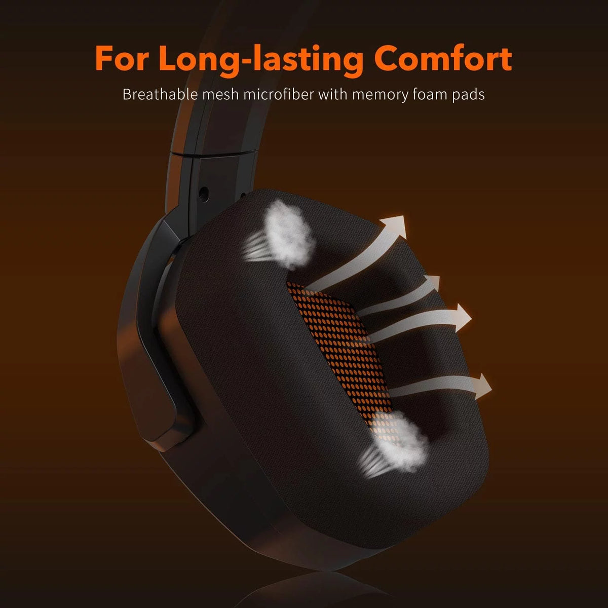 Orange Over-Ear Gaming Headset with Microphone X689