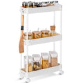 Slim Rolling Storage Cart, 4 Tier, White J71169