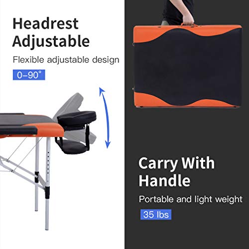 Portable 28 inch Wide Adjustable Folding Massage Table with Non-Woven Bag T339