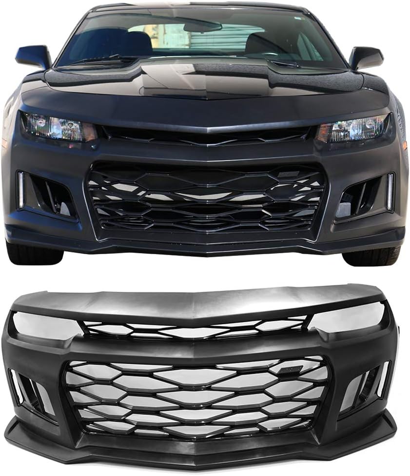 Black PP Front Bumper with Grille for 2014-2015 Chevy Camaro B44400