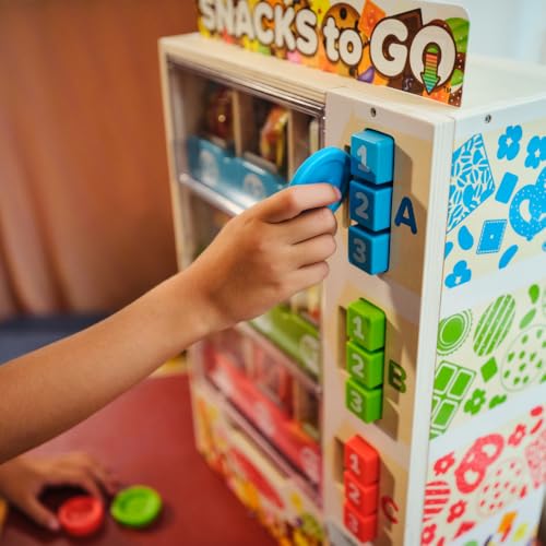 Wooden Vending Machine Toy with Play Food and Play Money O33001