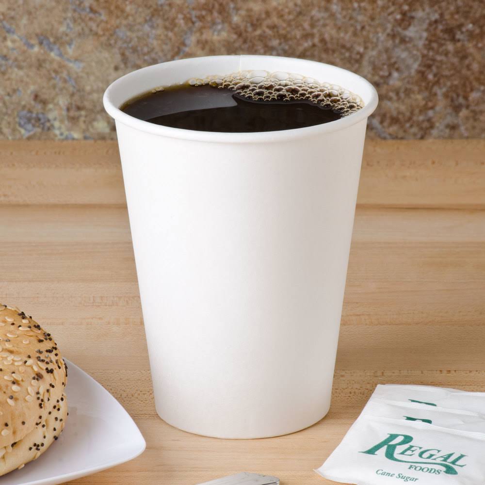 12 oz White Poly Paper Hot Cup N581