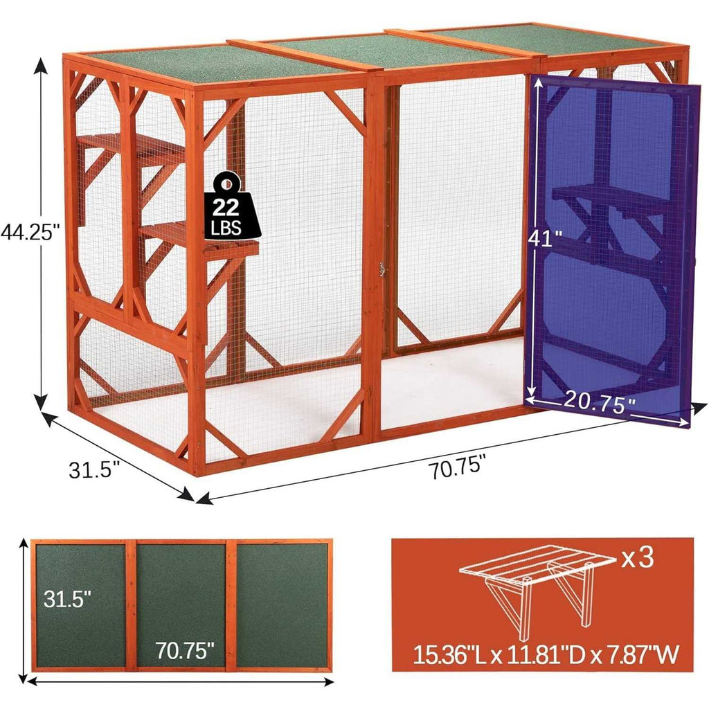 Wooden Weatherproof Outdoor Cat Enclosure X712