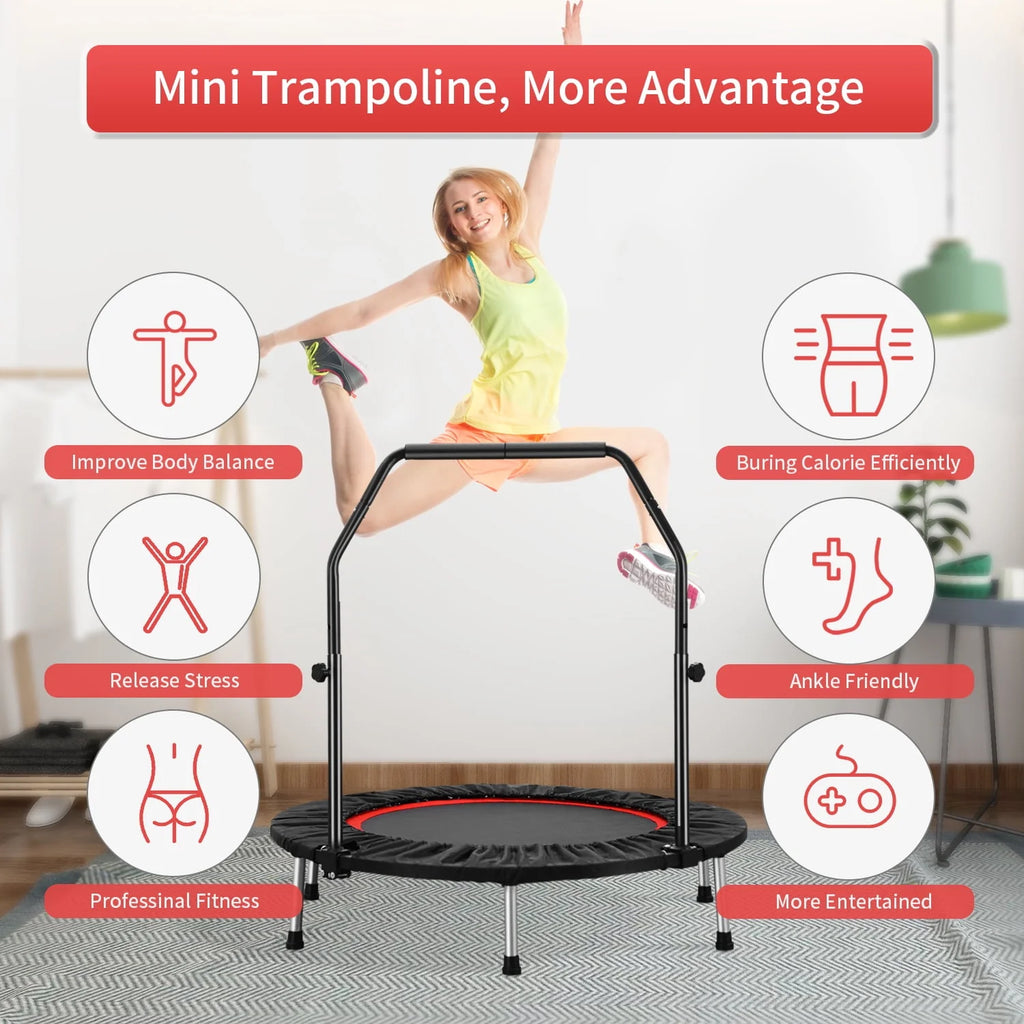 40 Mini Trampoline Rebounder with Adjustable Foam Handle H604231