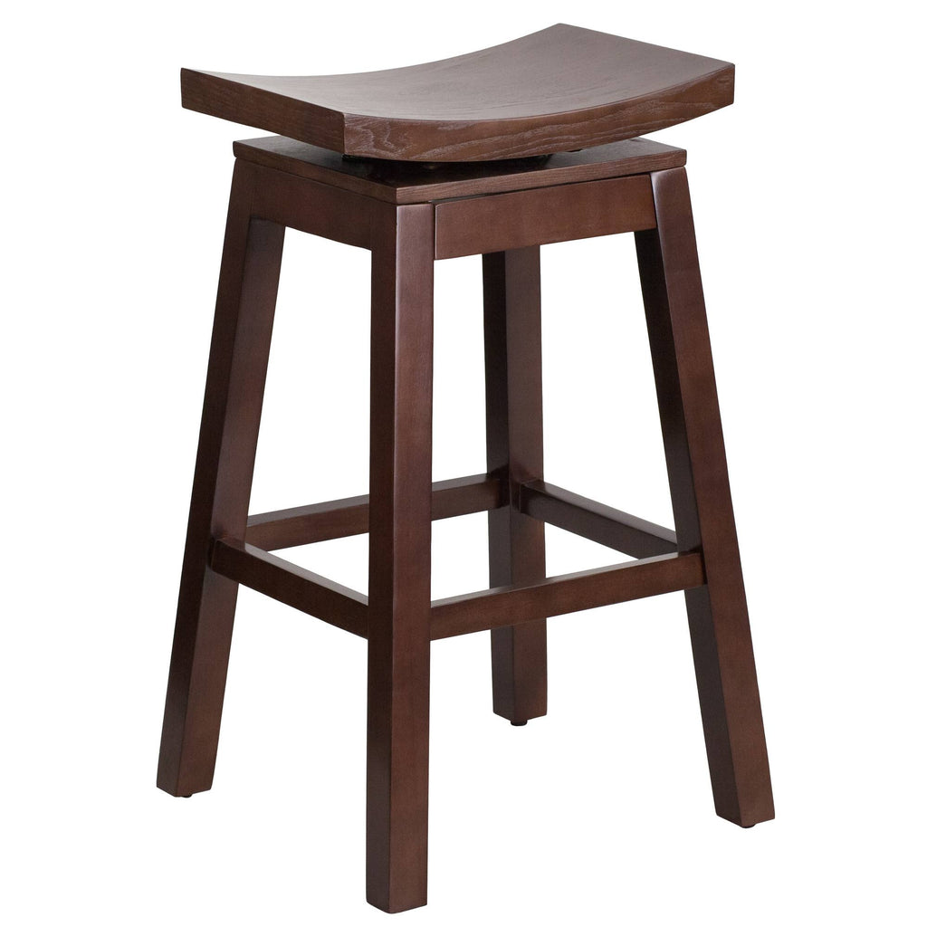 Walnut and Black Upholstered Bar Stool U415