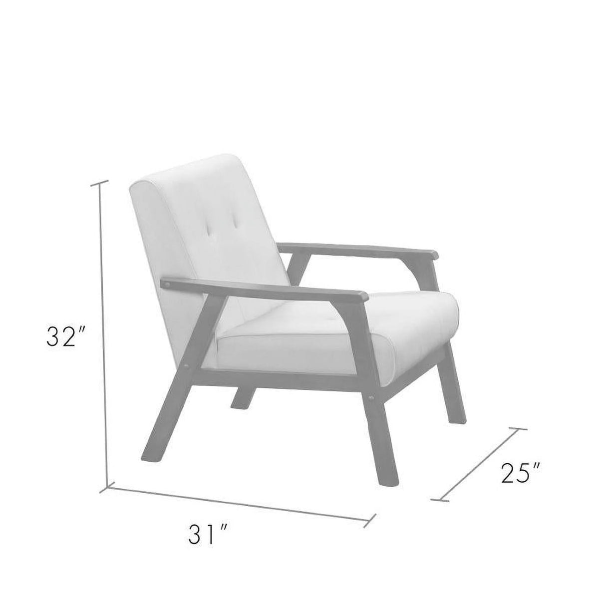 Grey Mid Century Wood 4pc Living Room Set Q200847
