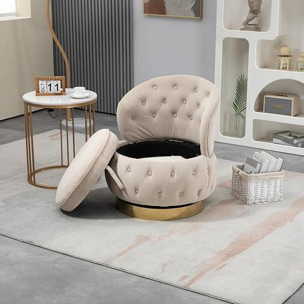 Round Swivel Chair with Tufted Back and Cushion G97107