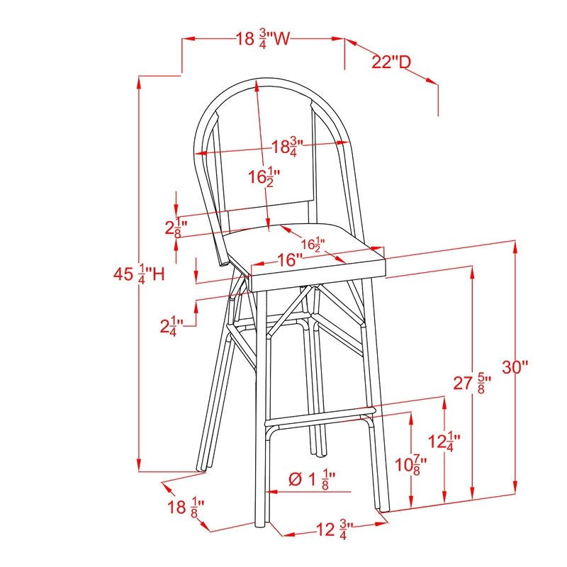 Yellow Aluminum Patio Bar Chairs Set of 2 N80307