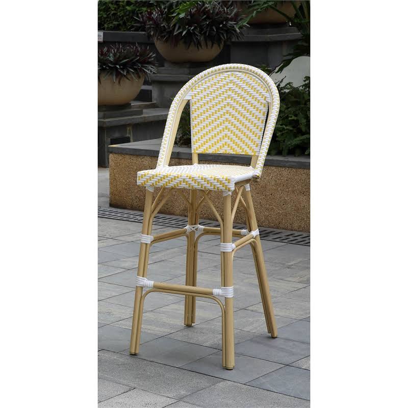 Yellow Aluminum Patio Bar Chairs Set of 2 N80307