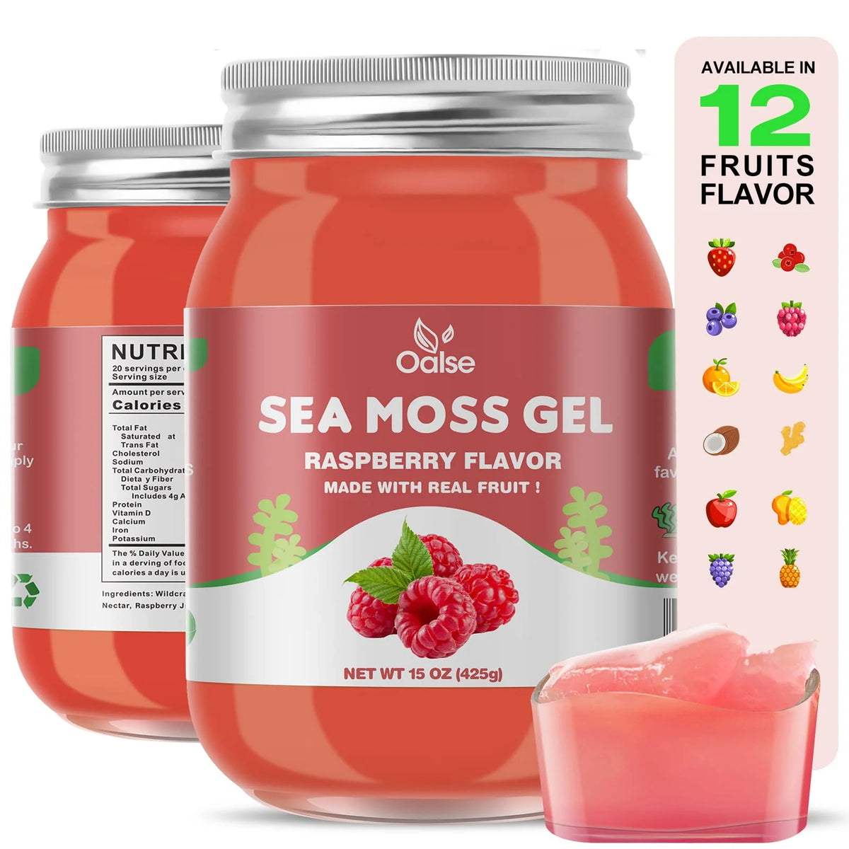 Raspberry Flavor 15OZ Sea Moss Gel Q1732